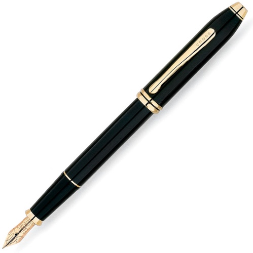 Cross Townsend - Black Lacquer Gold Plated, перьевая ручка, F, BL фото 4