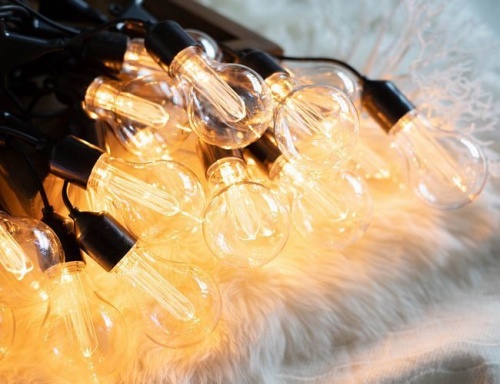 Электрогирлянда-бахрома "Уютные лампочки", 20 экстра-тёплых белых LED-ламп, 9.5+5 м, коннектор, черный провод, уличная, Kaemingk фото 2