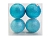 Набор однотонных пластиковых шаров, глиттер, бирюзовые, 100 мм, упаковка 4 шт., Winter Decoration