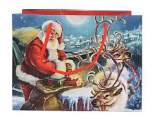 Подарочный пакет ВМЕСТЕ С САНТОЙ: УЛЫБНЁМСЯ, бумага, 23х18 см, Due Esse Christmas