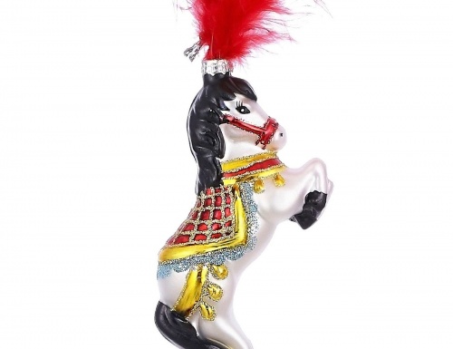 Стеклянная ёлочная игрушка "Цирковая лошадка", 7х3х14 см, Edelman фото 2