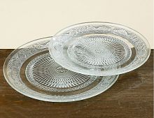 Набор сервировочных тарелок "Амандин", стекло, прозрачный, 22-25 см, (2 шт.), Boltze