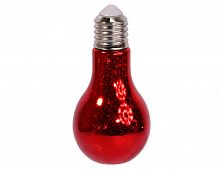 Светильник "Лампа накаливания", красный, 10 тёплых белых микро LED-огней, 9х9х18.5 см, батарейки, Koopman International