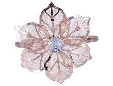 Набор колец для салфеток "Романтичные цветы", металл, розовое золото, 5 см (4 шт.), Koopman International