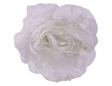 Украшение "Зимняя роза" на клипсе, 14 см, Kaemingk