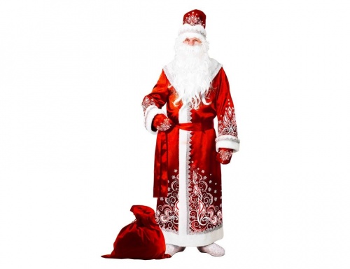 Карнавальный костюм Дед Мороз с аппликацией, красный, размер 54-56, Батик