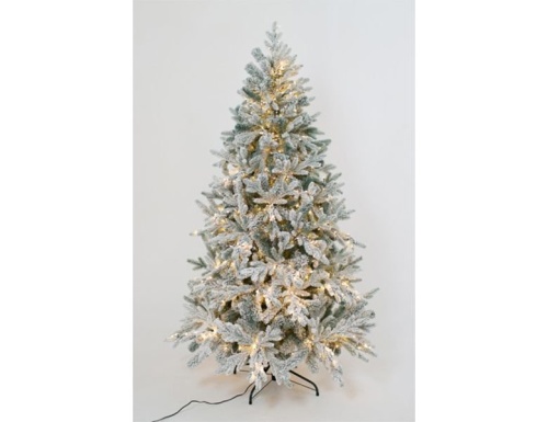 Искусственная елка с лампочками Россо Премиум заснеженная, тёплые белые LED статичное свечение, ЛИТАЯ + ПВХ, GREEN TREES фото 2