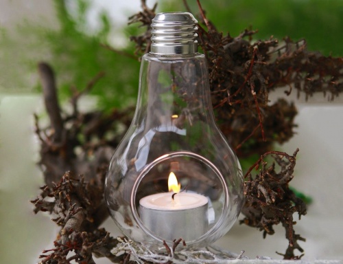 Флорариум - подсвечник под чайную свечу "Ретро-лампа", стекло, 13 см, 4 SEASONS фото 2