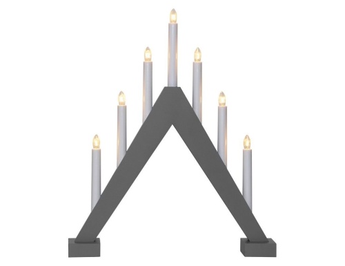 Декоративный светильник-горка TRILL на 7 свечей, деревянный, серый, 47х40 см, STAR trading фото 2