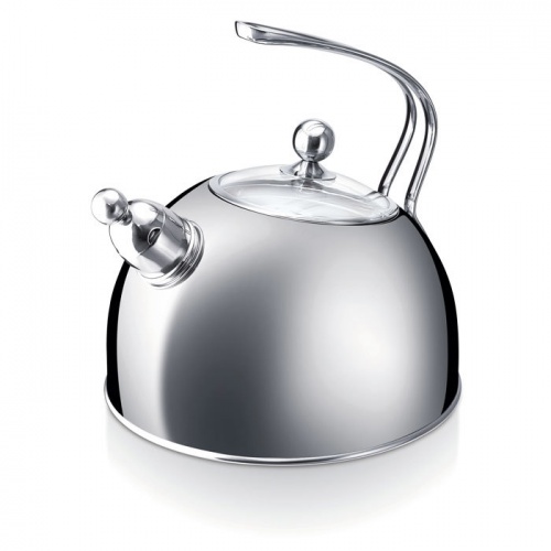 Чайник со свистком BEKA MELBOURNE 2,5 литра, из нержавеющей стали, высота борта 18 см, цвет серый