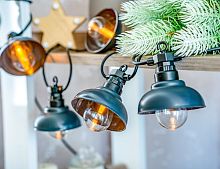 Светодиодная гирлянда Party Lights - РЕТРО-ФОНАРИКИ, 10 экстра тёплых белых LED-огней, 5 м, коннектор, чёрный провод, уличная, Winter Deco