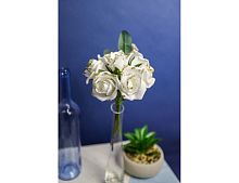 Искусственные розы для декора BOUQUET DE CHARME, белые с золотым, 6х18 см, 7 шт., 4 SEASONS
