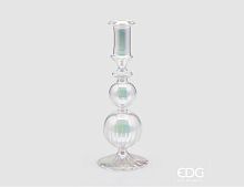 Стеклянный подсвечник ИРИДА, 22 см, EDG