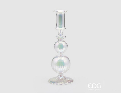 Стеклянный подсвечник ИРИДА, 22 см, EDG