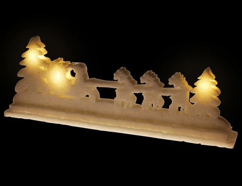 Светящаяся миниатюра "Оленья упряжка" с LED-огнями, 62 см, батарейки, Koopman International фото 3