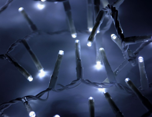 Электрогирлянда 'с усиками' (полукластеры, compact), холодные белые LED-огни, 7.5+3 м, белый провод, контроллер, таймер, уличная, Kaemingk фото 3
