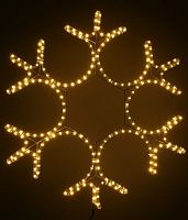 Светодиодная "Снежинка ажурная" двухсторонняя с огнями (LED-дюралайт), 230V, прозр. провод, уличная, BEAUTY LED