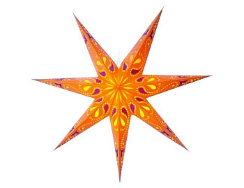 Подвесная звезда плафон СИРИ (оранжевая), 70 см, белый кабель, цоколь Е14, STAR trading