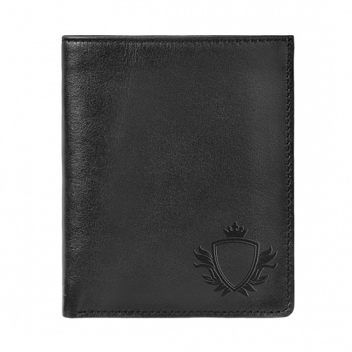 Бумажник мужской, черный, "Дворянский Герб", в деревянной шкатулке с гравировкой "Мой мужчина - моя гордость" фото 3
