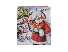 Подарочный пакет ВМЕСТЕ С САНТОЙ: ПОЗДРАВИМ, бумага, 18х14 см, Due Esse Christmas