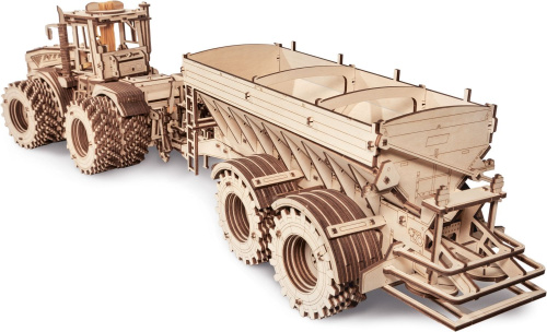 Конструктор деревянный 3D EWA Прицеп к трактору Кировец К-7М фото 5
