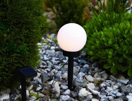 Садовый светильник "Сфера света" со штырём, тёплая белая LED-лампа, солнечная батарея, STAR trading фото 4