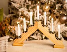 Светильник-горка рождественская "Свет в окошке" на 7 свечей, 30х40 см, Kaemingk