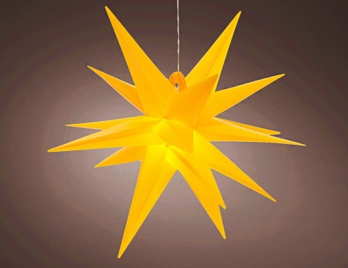 Подвесная светящаяся звезда 3D РАДЬЯНТА, PVC, белая, 6 тёплых белых LED-огней, уличная, Kaemingk (Lumineo) фото 2
