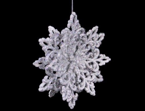 Снежинка "Кристалл" объемная (3D), глиттер, 12 см, Морозко фото 2
