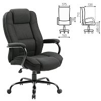Кресло руководителя Brabix Premium Heavy Duty HD-002 до 200 кг, ткань, черное 531830