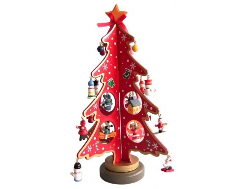 Сувенирная елка с игрушками Сказочная 30 см красная (Breitner) фото 3