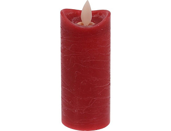 Восковая свеча "Танцующее пламя", красная, тёплый белый LED-огонь колышущийся, 5х11 см, таймер, Koopman International