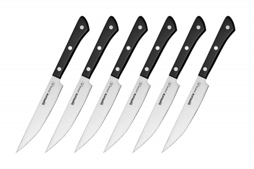 Набор стейковых ножей 6 в 1 Samura Harakiri, кор.-стойкая сталь,ABS пластик