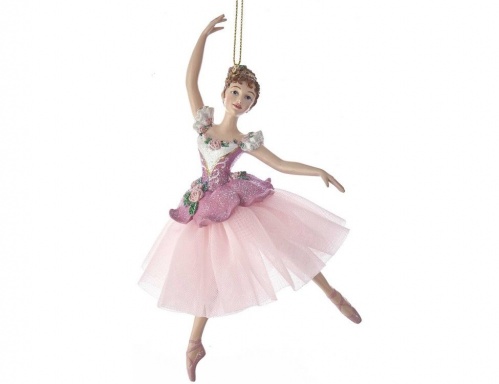Ёлочная игрушка "Балерина-цветочница", полистоун, 16.5 см, Kurt S. Adler