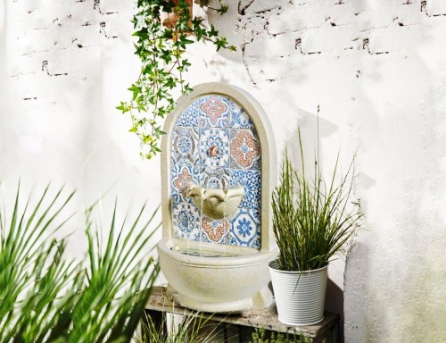Декоративный садовый фонтан с мозаикой "Ливийя", искусственный камень, 54х36 см, Kaemingk (Lumineo) фото 2