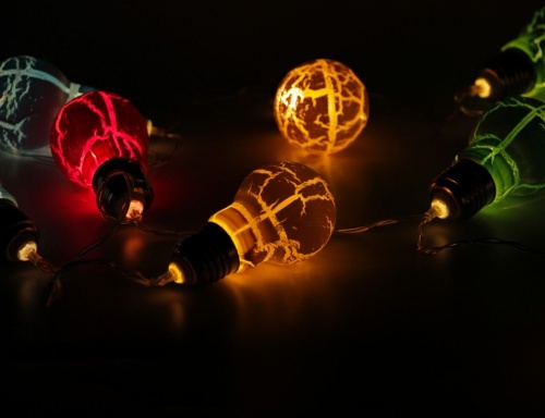 Электрогирлянда "Цветные чудеса" (шарики), тёплые белые LED-огни, 10 разноцветных ламп, 1.4х0.3 м, батарейки, прозрачный провод PVC, SNOWHOUSE фото 2