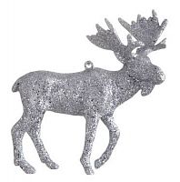 Новогоднее украшение "Лось" серебряный, 12 см, Nord Trade Co