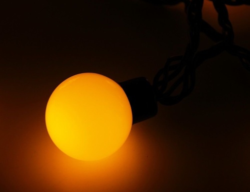 Светодиодная гирлянда "Большие" шарики, 20 LED, 5 м, коннектор, черный провод, уличная, Rich LED фото 2
