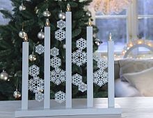 Новогодний светильник MAGIC SNOWFLAKES, белый, 5 тёплых белых LED-огней, 48х46 см, STAR trading