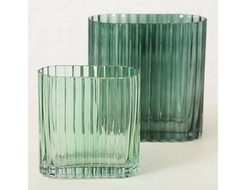 Стеклянная ваза ТУЛЬПЕ, темно зелёная, 9х18 см, Boltze фото 2