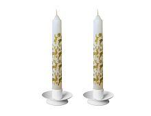Новогодние столовые свечи ОЛЕНИ, белые, 15 см (упаковка - 4 шт.), Омский Свечной
