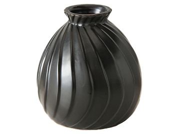 Керамическая ваза "Залина", чёрная, 11х11 см, Boltze