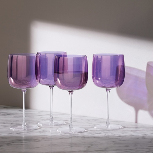 Набор бокалов для вина aurora, 450 мл, фиолетовый, 4 шт. фото 7