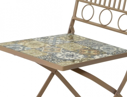 Садовая мебель с мозаикой "Тулуза" (стол и 2 стула), металл, керамика, Kaemingk фото 5