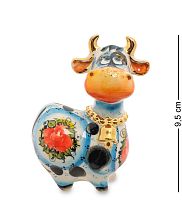 ГЛ-445 Фигурка «Корова с колокольчиком» цв. золото (Гжельский фарфор)