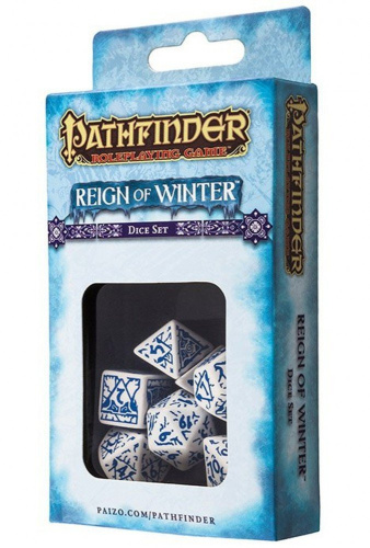 Набор кубиков Pathfinder "Reign of Winter" для RPG. , бело-синий