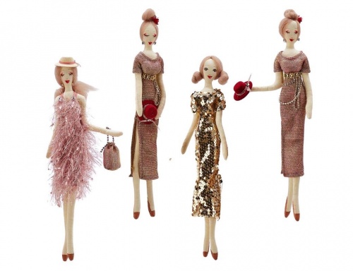 Набор кукол на ёлку "Гламурные подружки", текстиль, 35 см, 4 шт., EDG