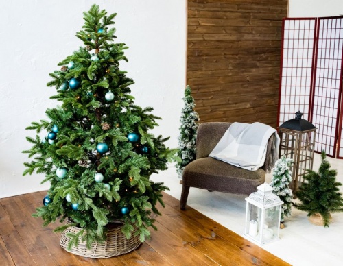 Корзина "Плетёный винтаж" для декорирования основания елки, серая, 75х20 см, ТМ National Tree Company фото 4