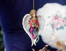 Ёлочная игрушка "Ангел с рогом изобилия", полистоун, 11 см, SHISHI