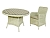 Садовая мебель из искусственного ротанга БЕРКШИР (4 кресла и столик), серо-оливковая, Kaemingk